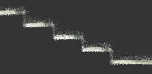 Un escalier vu en coupe : numérisation 3D avec un scanner 3D de type backpack (SLAM)