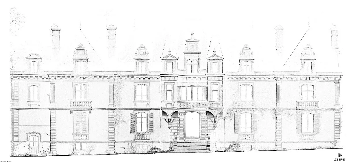 Façade du bâtiment relevée par scanner laser 3D