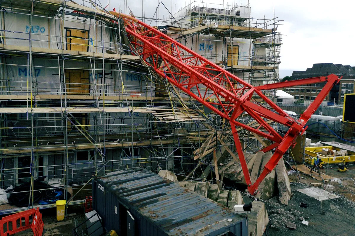 Un accident de grue sur un chantier