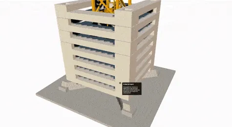 Modèle 3D d'une grue à tour