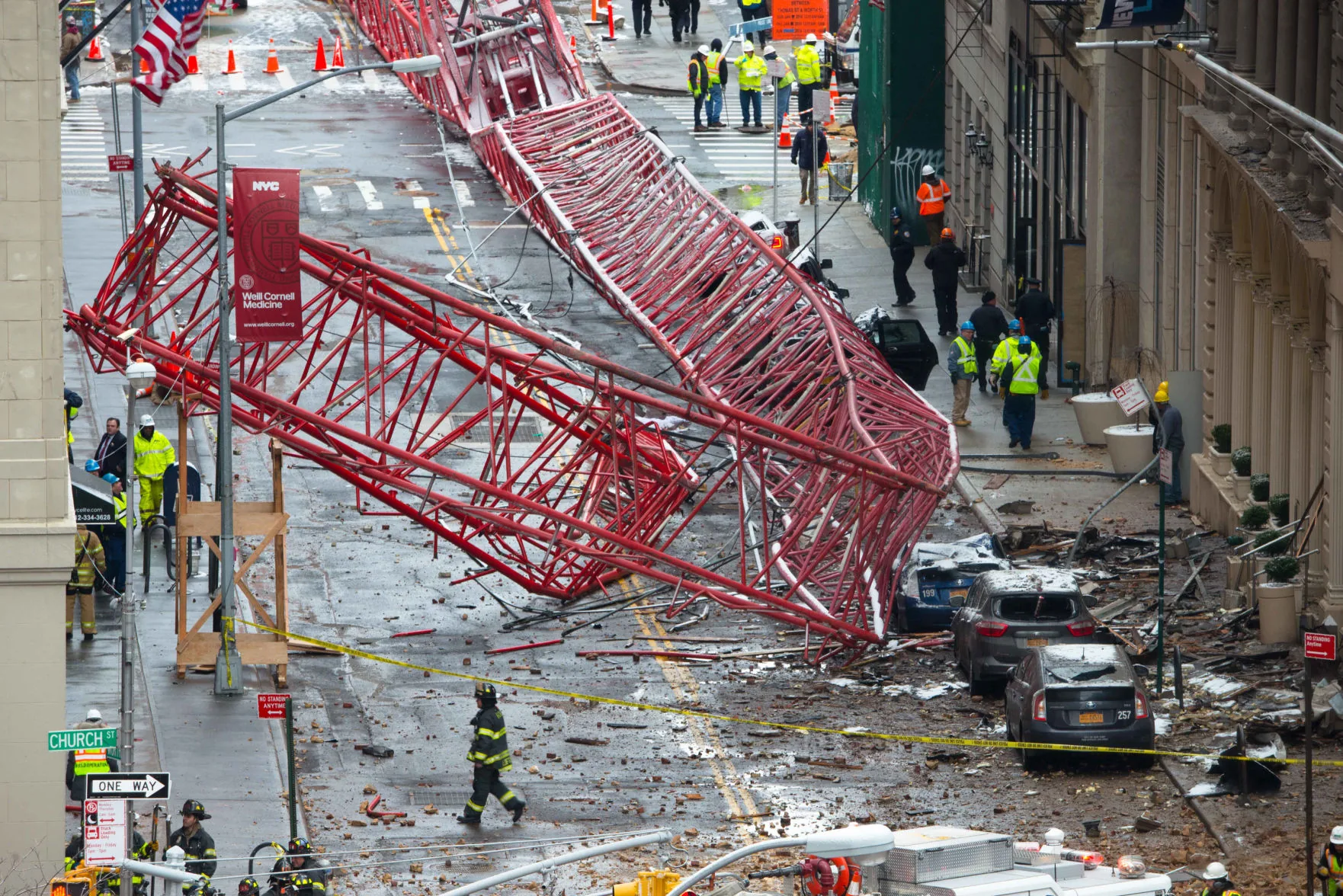 Un accident de grue sur un chantier