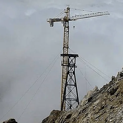 Haubanage d'une grue