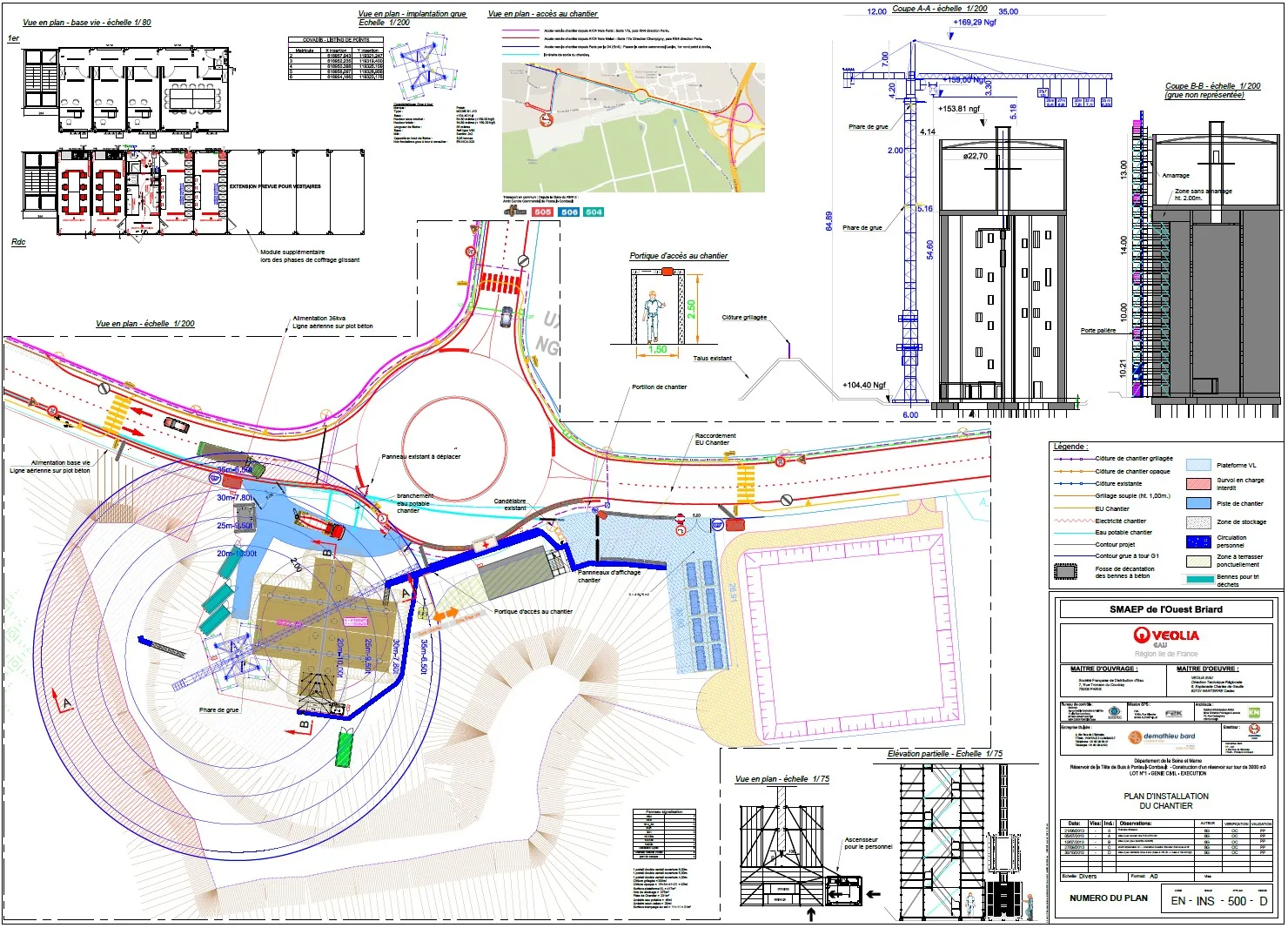 Plan d'installation de chantier d'un château d'eau - Sébastien Garnier